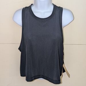 NWT Nike Mesh Work Out Tank Top Cropped Fit Black